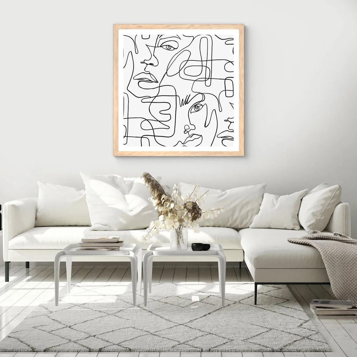 Affiche dans un chêne clair - Poster - Dans des émotions enchevêtrées - 30x30 cm