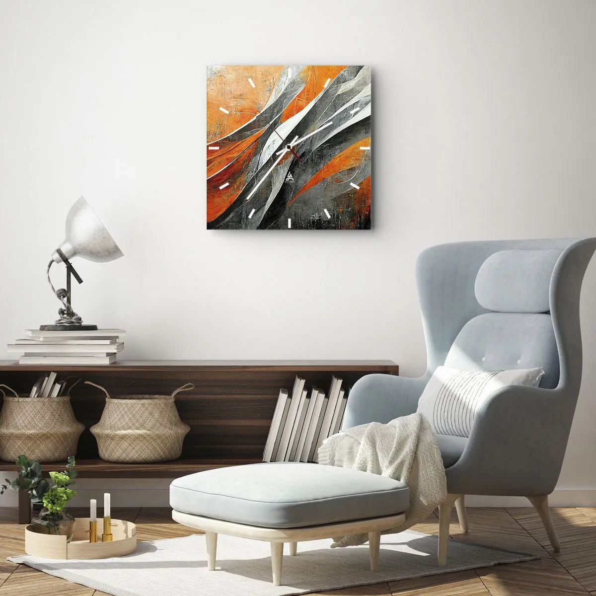 Horloge murale - Pendule murale - Chaleur et froid - 30x30 cm