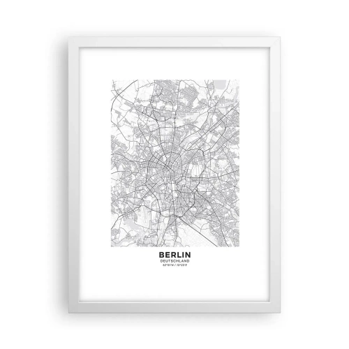 Affiche dans un cadre blanc - Poster - Fleur de Berlin - 30x40 cm