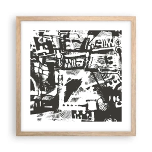 Affiche dans un chêne clair - Poster - Ordre ou chaos? - 40x40 cm