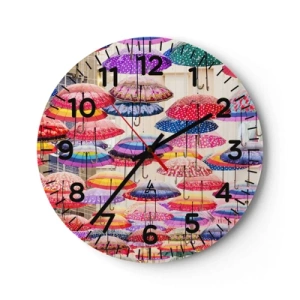 Horloge murale - Pendule murale - Prairie de la ville - 40x40 cm