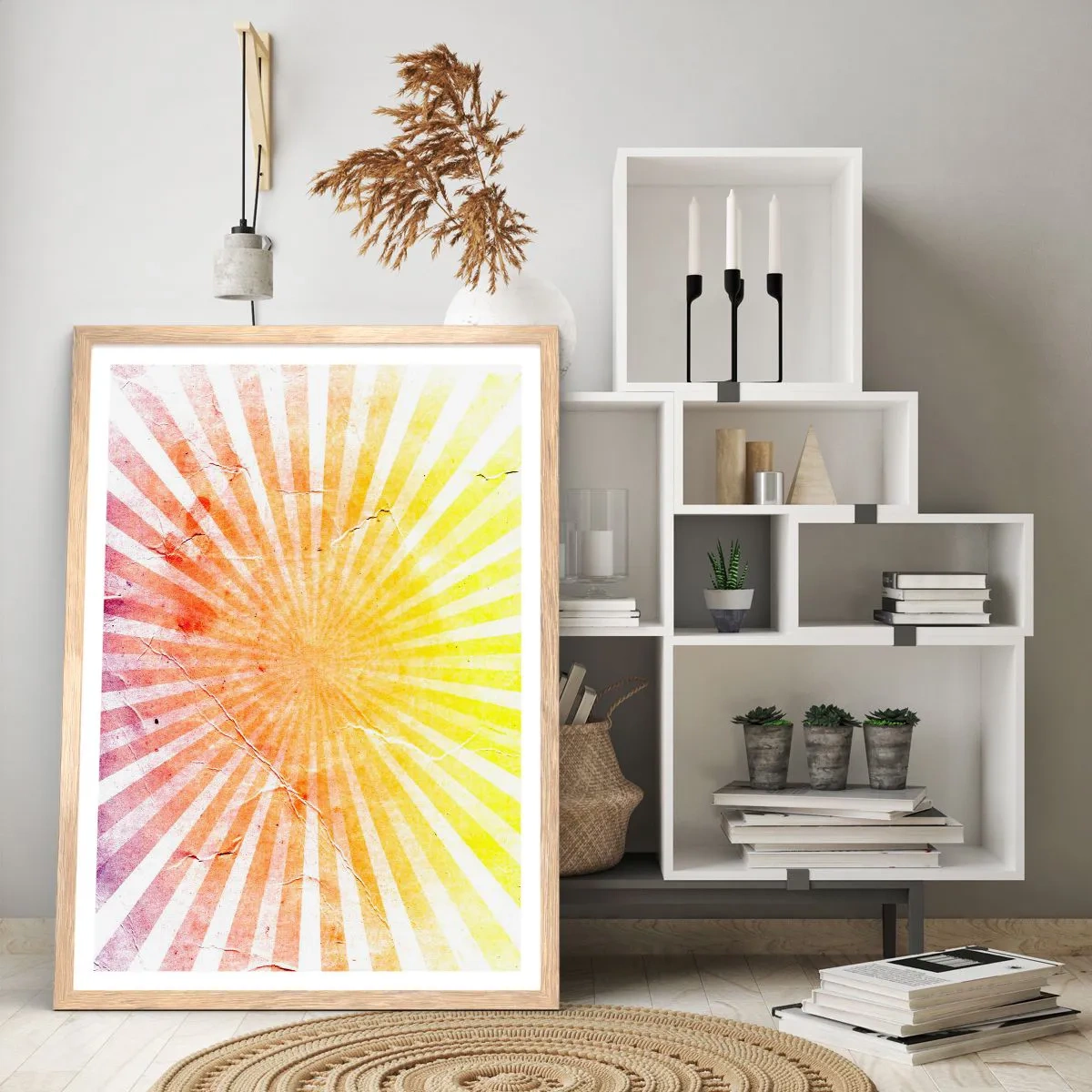 Affiche dans un chêne clair - Poster - Levant et couchant - 70x100 cm