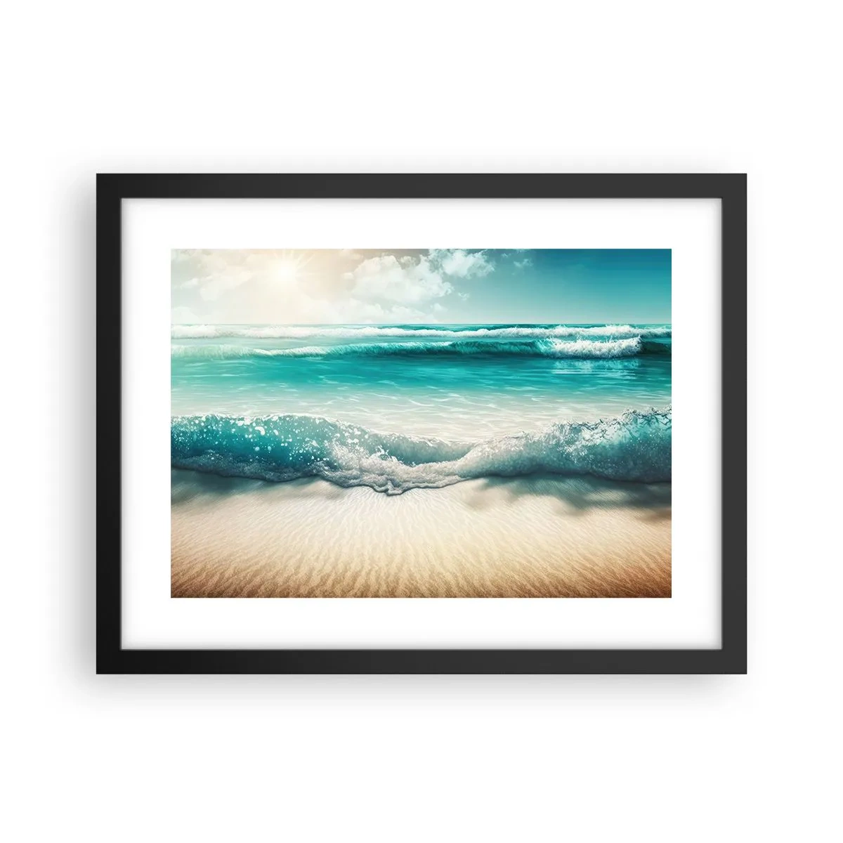 Affiche dans un cadre noir - Poster - La paix de l'océan - 40x30 cm