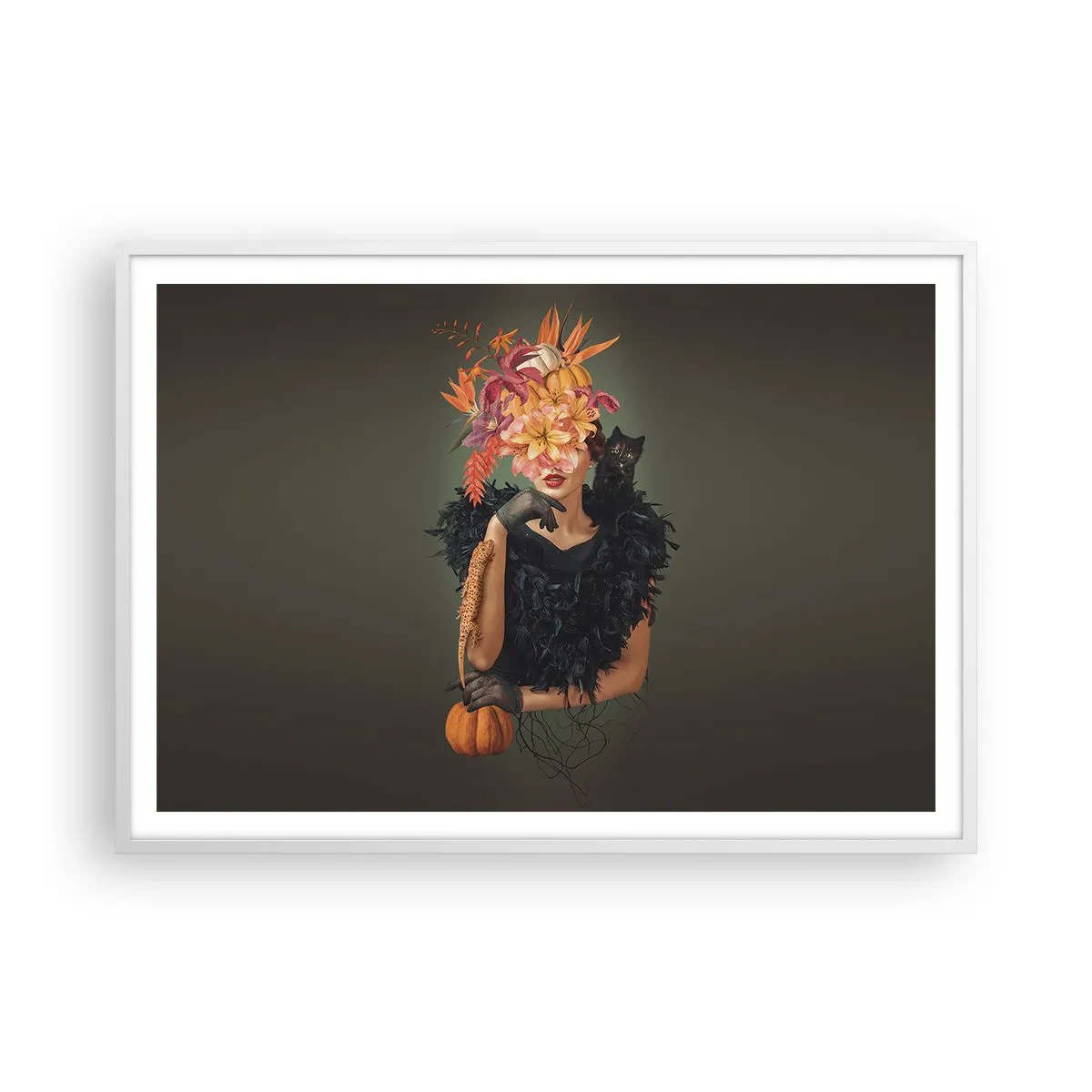 Affiche dans un cadre blanc - Poster - Sort de sorcière - 100x70 cm