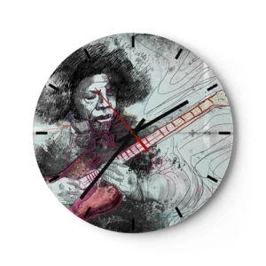 Horloge murale - Pendule murale - Sur les vagues de la musique - 40x40 cm