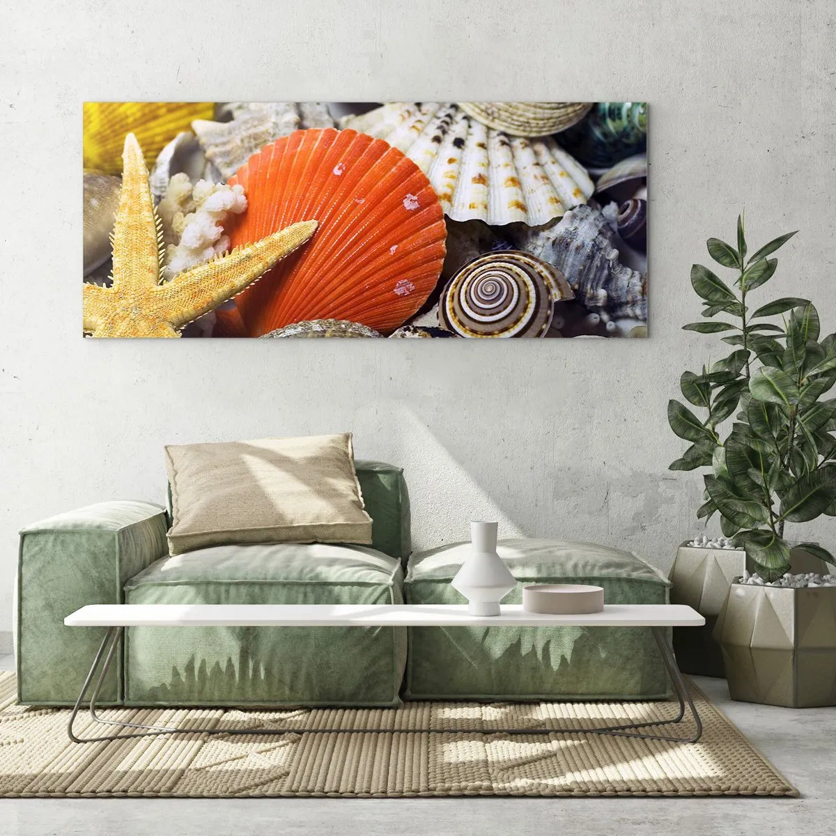 Impression sur verre - Image sur verre - Trésors de l'océan - 100x40 cm