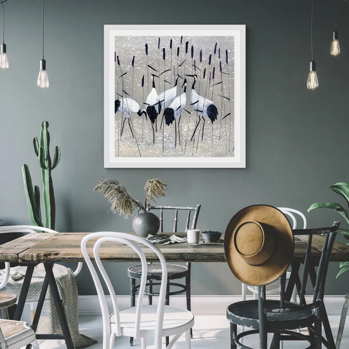 Affiche dans un cadre blanc - Poster - Parmi les siens - 60x60 cm