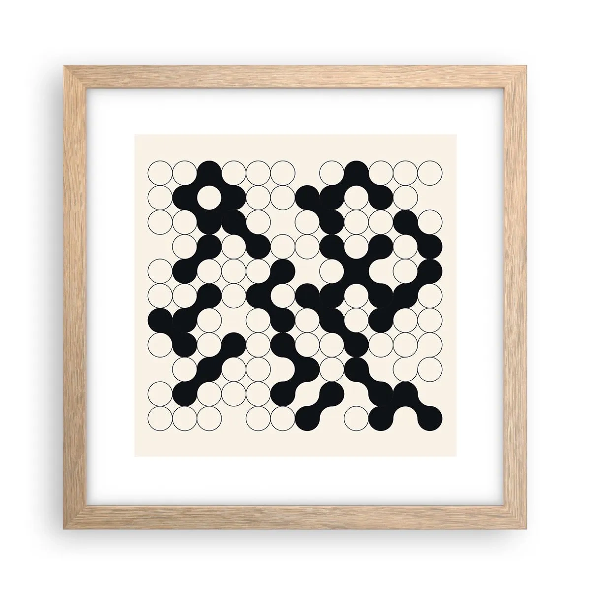 Affiche dans un chêne clair - Poster - Jeu chinois – variation - 30x30 cm