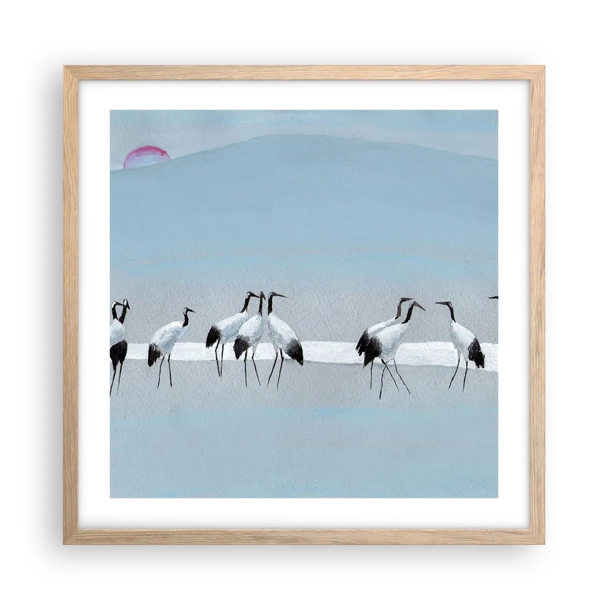 Affiche dans un chêne clair - Poster - Après une chaude journée - 50x50 cm