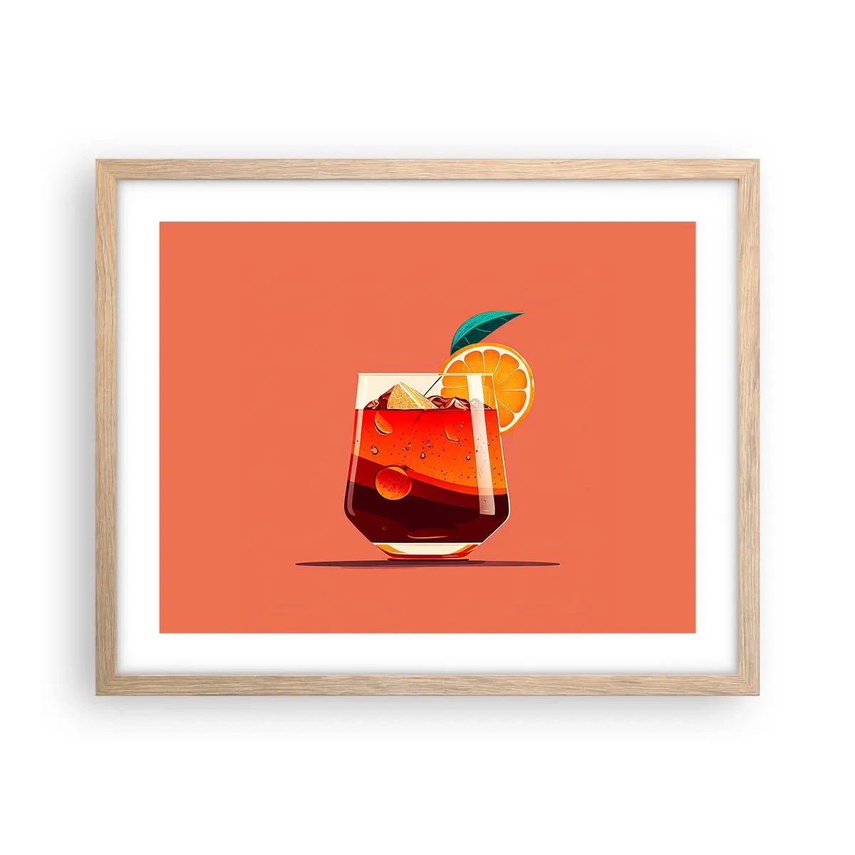 Affiche dans un chêne clair - Poster - Rafraîchissement d'été - 50x40 cm