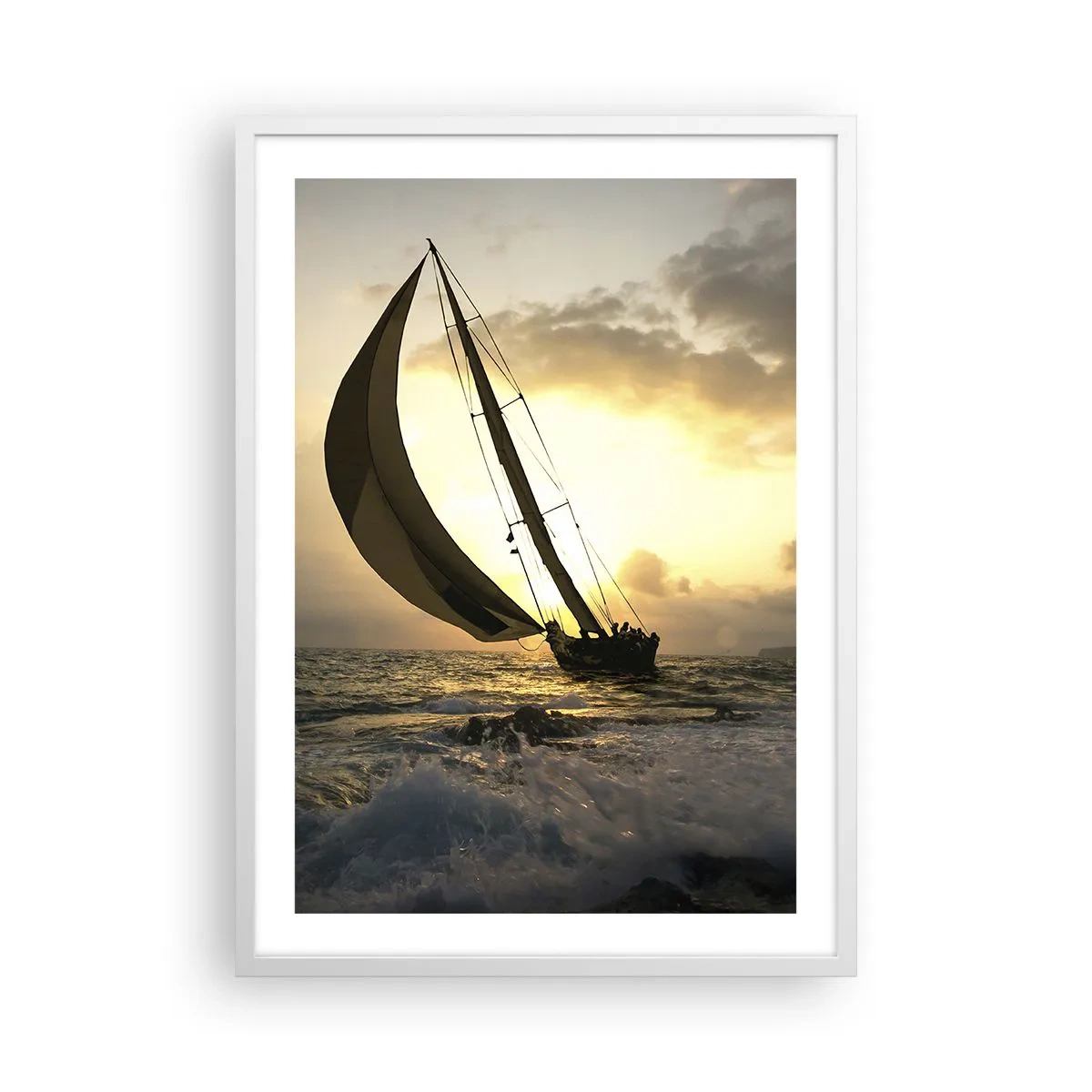 Affiche dans un cadre blanc - Poster - Avec le vent et contre le vent - 50x70 cm