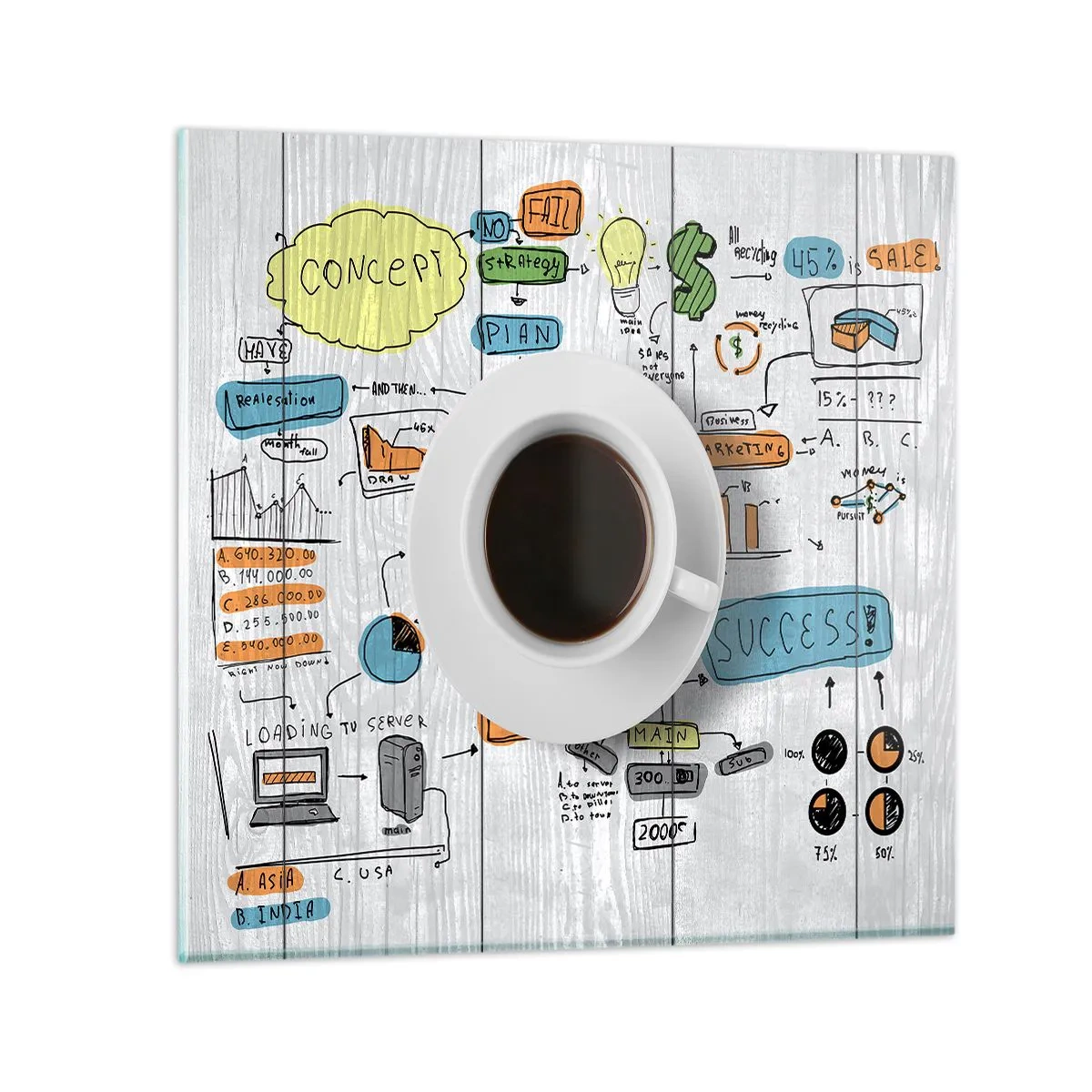 Impression sur verre - Image sur verre - Il est temps de faire une pause - 60x60 cm