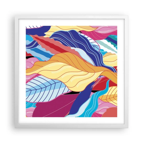 Affiche dans un cadre blanc - Poster - Un désordre coloré - 50x50 cm