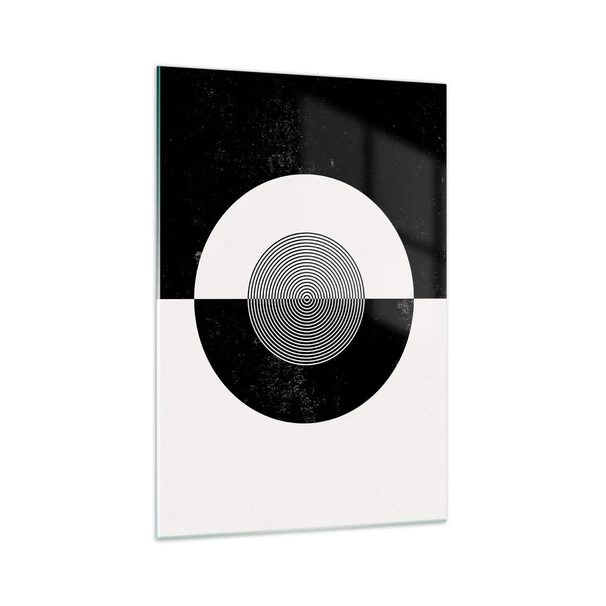 Impression sur verre - Image sur verre - Motif graphique contrasté noir et blanc - 70x100cm - Harmonie de noir et blanc - Décoration murale moderne pour le salon et la chambre ARTTOR