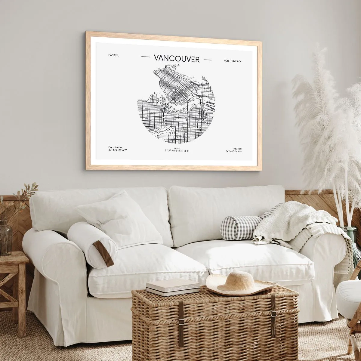 Affiche dans un chêne clair - Poster - Anatomie de Vancouver - 91x61 cm