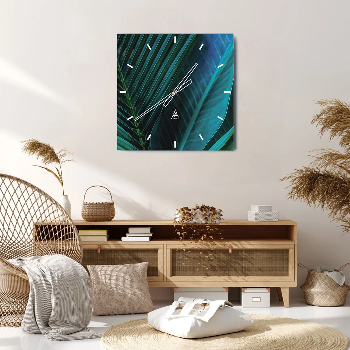 Horloge murale - Pendule murale - L'anatomie du vert - 30x30 cm