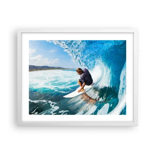 Affiche dans un cadre blanc - Poster - Danse avec les vagues - 50x40 cm