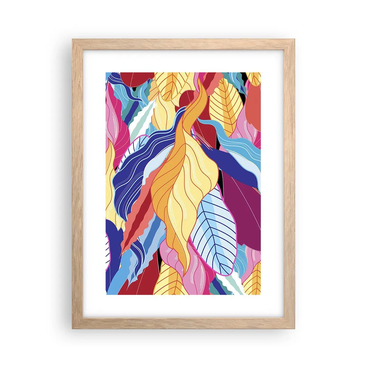 Affiche dans un chêne clair - Poster - Un désordre coloré - 30x40 cm
