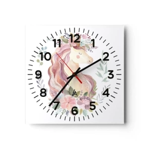 Horloge murale - Pendule murale - Invitation au monde des contes de fées - 30x30 cm