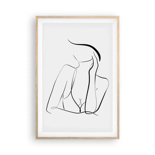 Affiche dans un chêne clair - Poster - Sur les vague d'un rêve - 61x91 cm