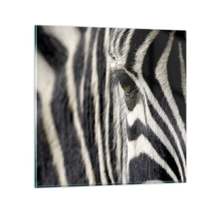 Impression sur verre - Image sur verre - Portrait en rayure - 60x60 cm