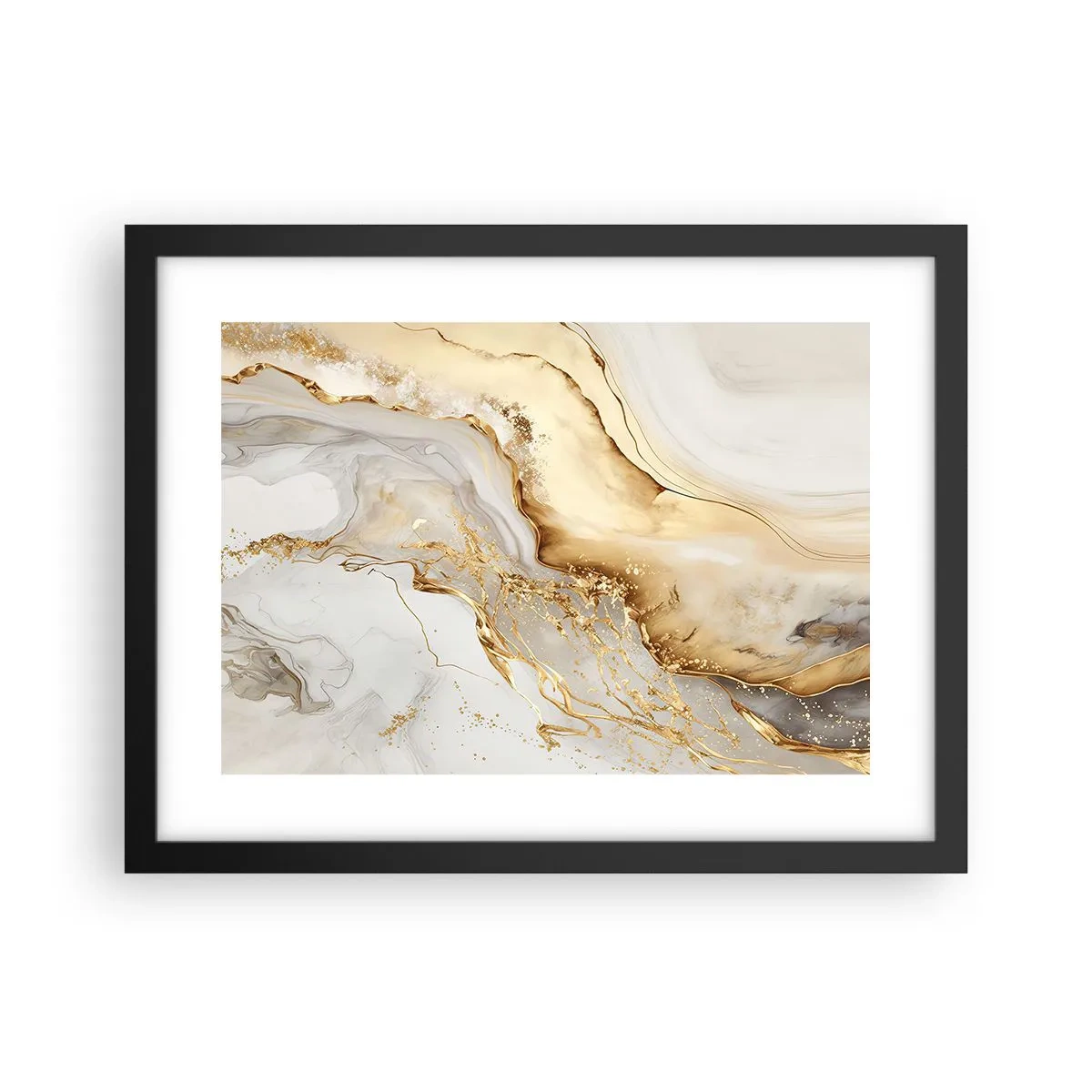 Affiche dans un cadre noir - Poster - Abstraction : beauté et bonté - 40x30 cm