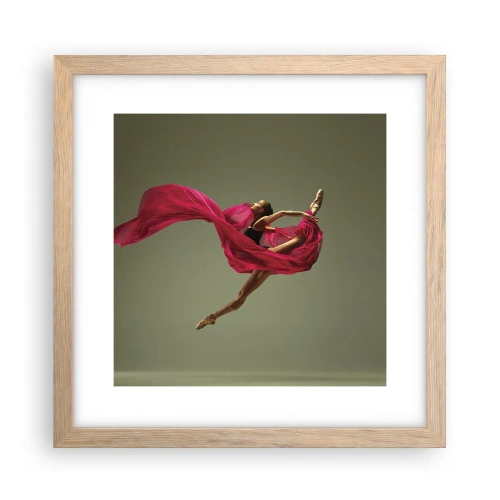 Affiche dans un chêne clair - Poster - Flamme dansante - 30x30 cm