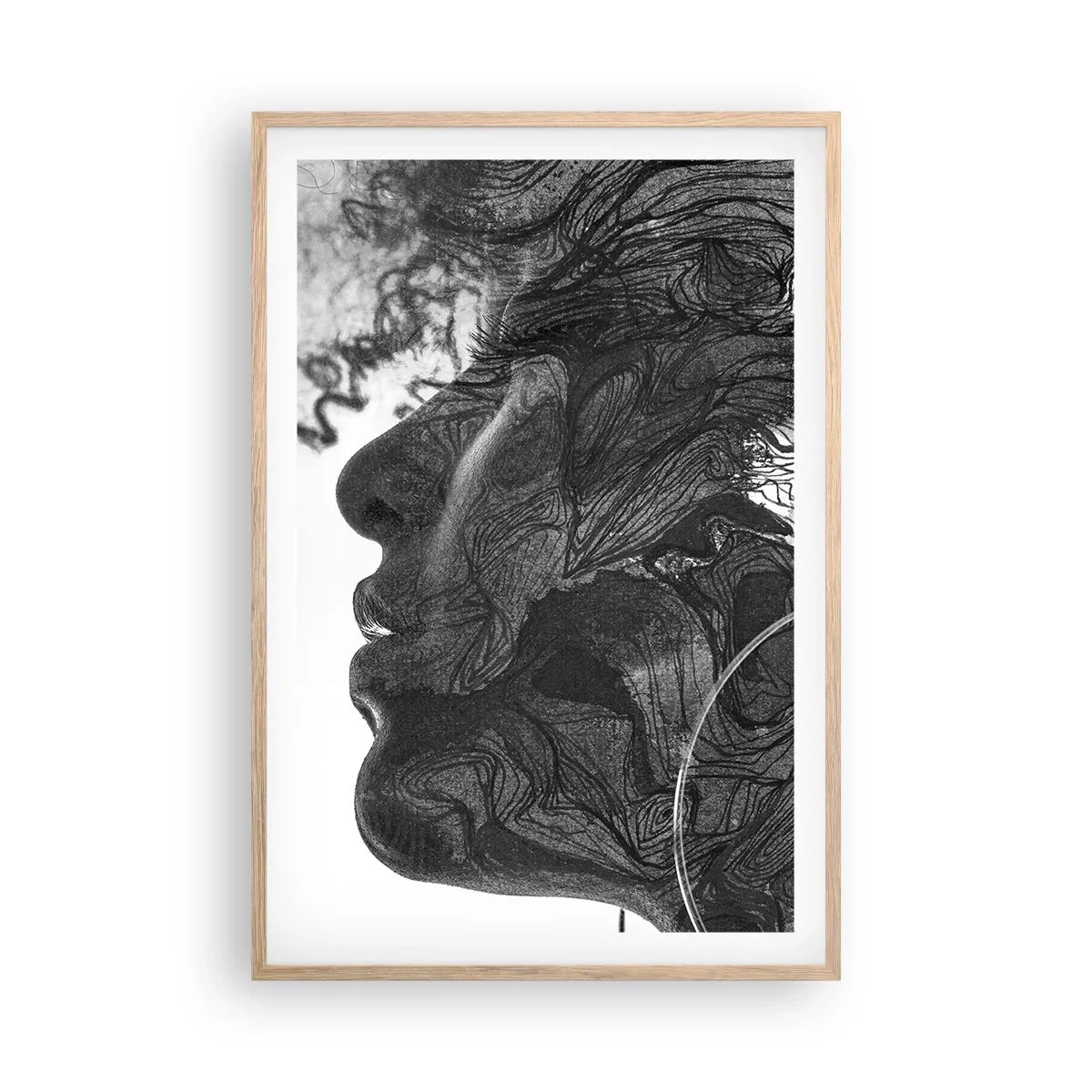 Affiche dans un chêne clair - Poster - Emmêlé dans les rêves - 61x91 cm