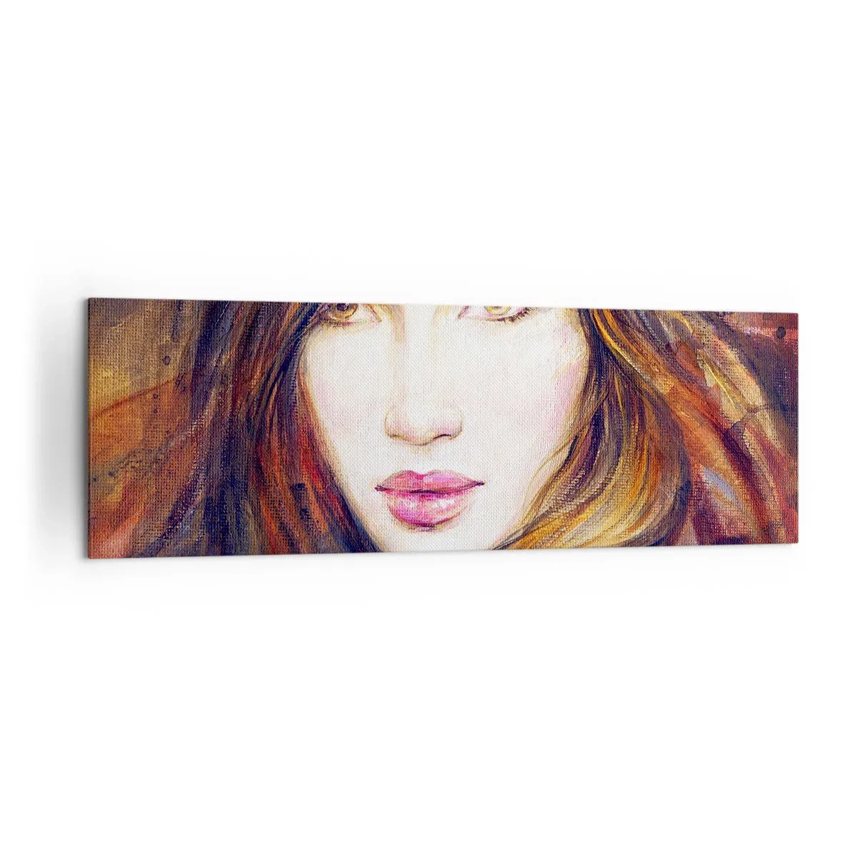 Impression sur toile - Image sur toile - Portrait d'une femme dans un style pictural - 160x50cm - Un sou pour vos pensées - Décoration murale moderne pour le salon et la chambre ARTTOR