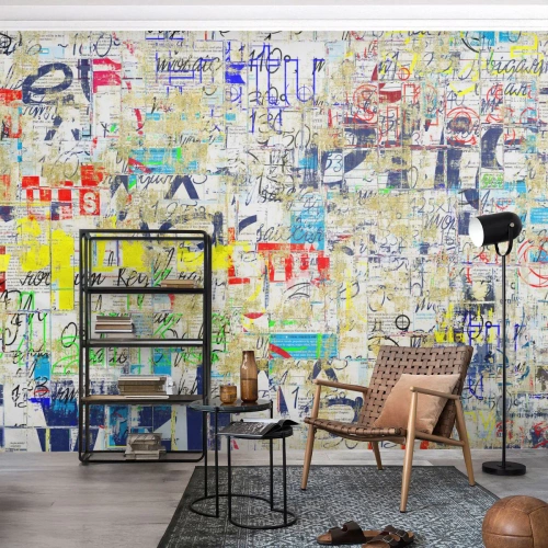 Papier Peint Photo Premium Canvas - Ca fait juste plaisir aux yeux - Graffiti, Mural, Jeunesse - 300x210 cm