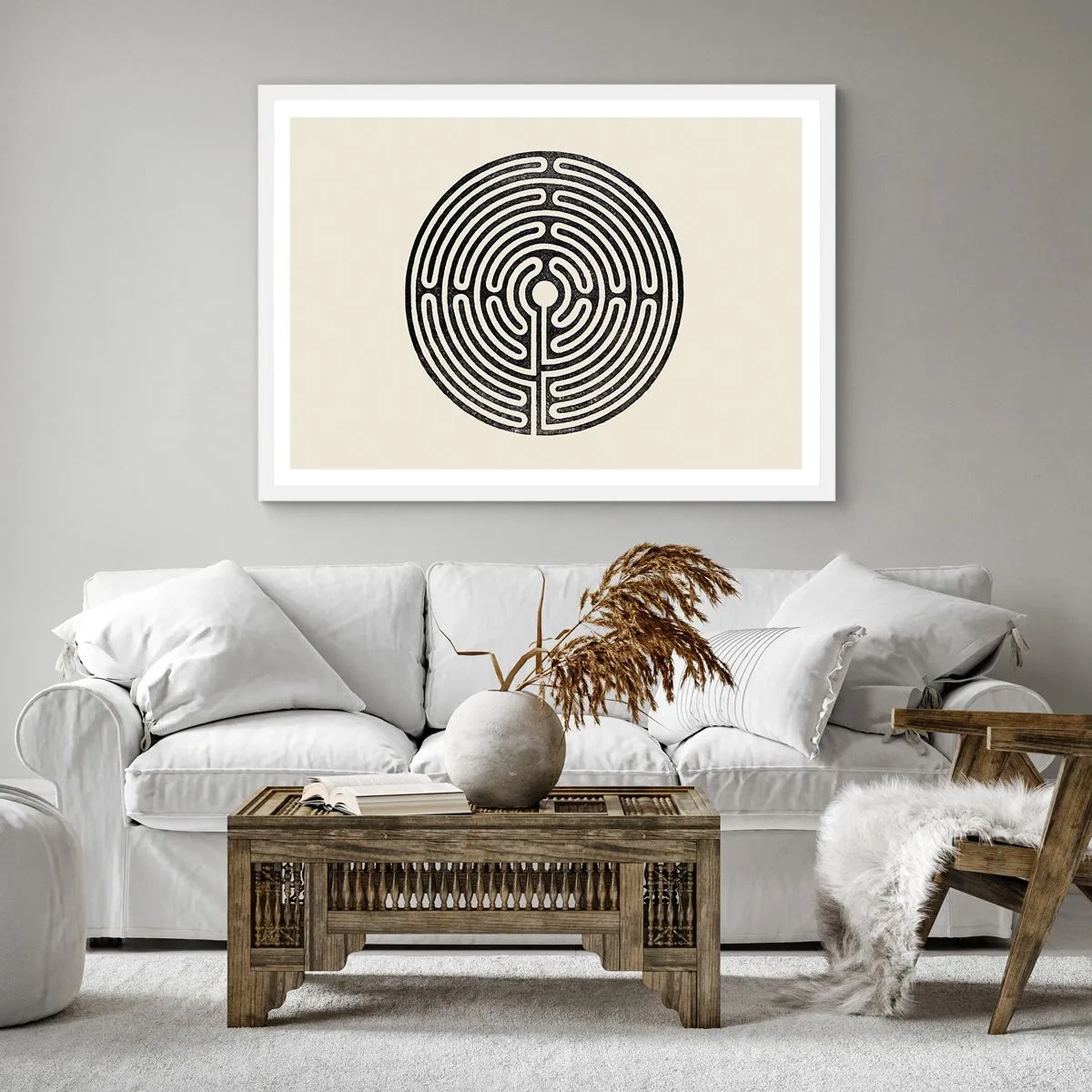 Affiche dans un cadre blanc - Poster - Ordre mystérieux - 30x30 cm