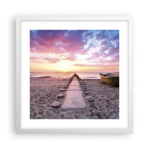 Affiche dans un cadre blanc - Poster - Moment d'expérience profonde - 40x40 cm