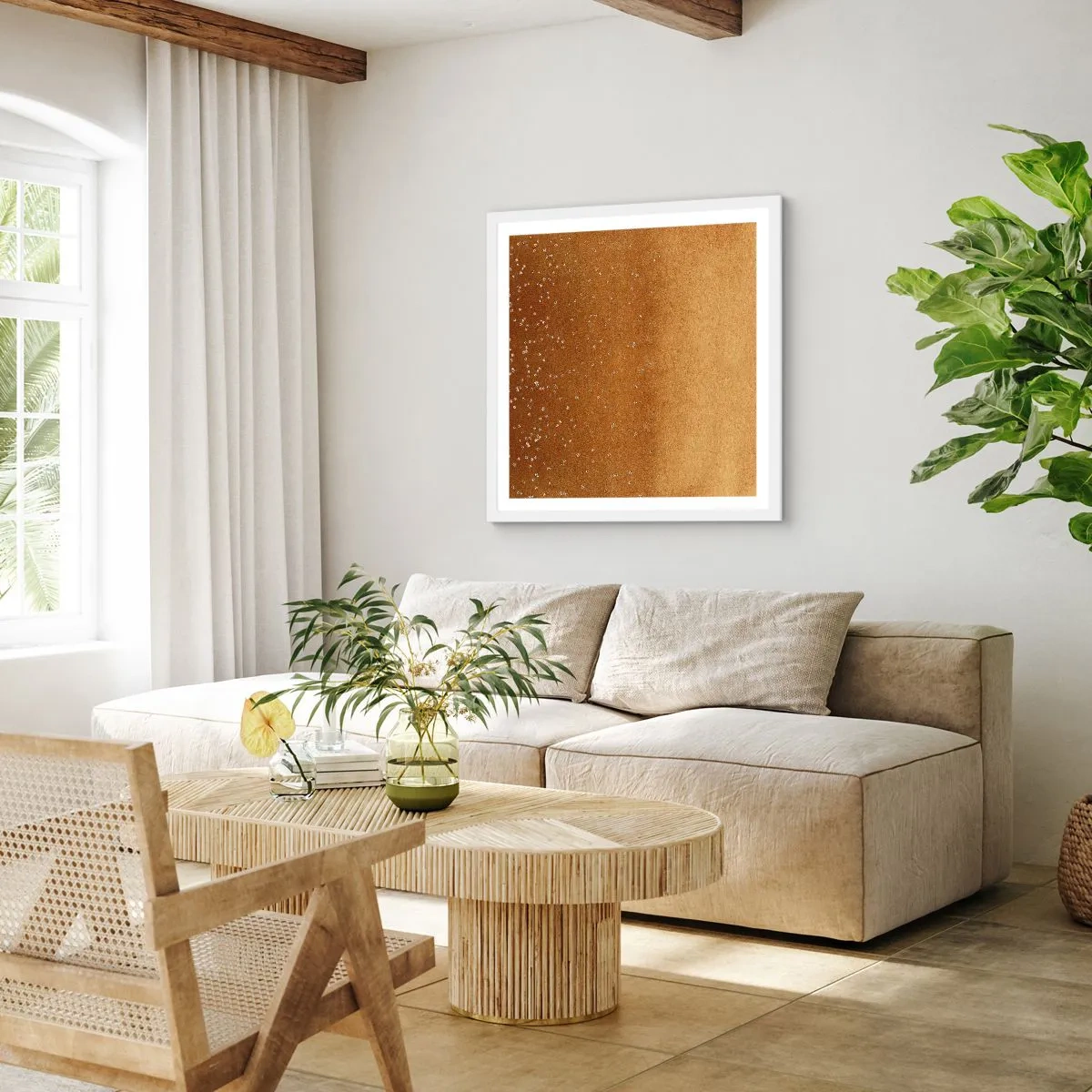 Affiche dans un cadre blanc - Poster - Origine du monde - 60x60 cm