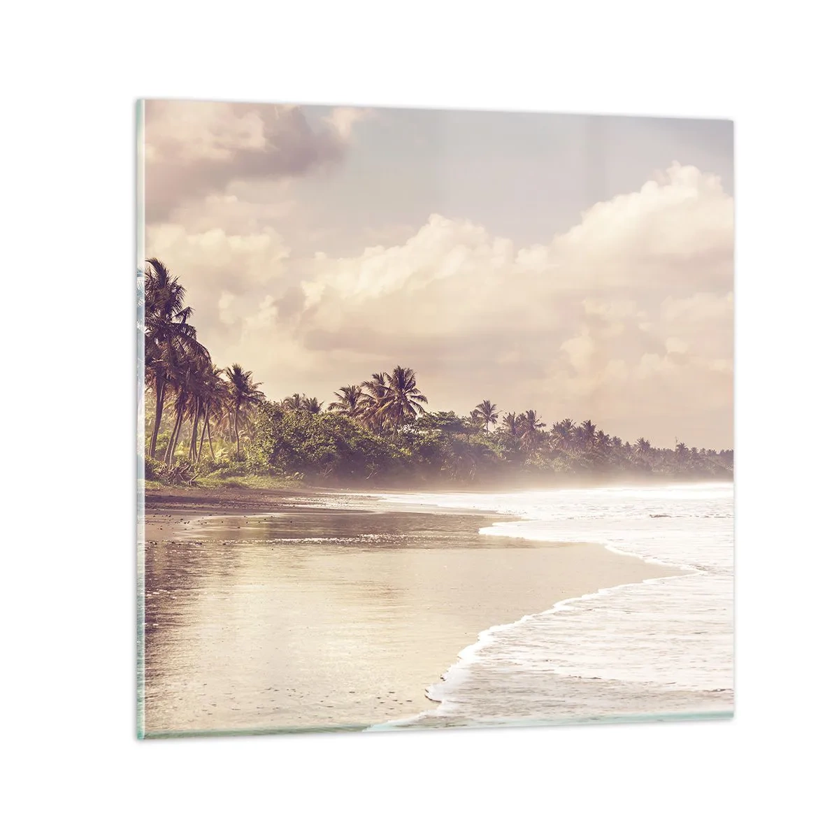 Impression sur verre - Image sur verre - La caresse des vagues - 70x70 cm