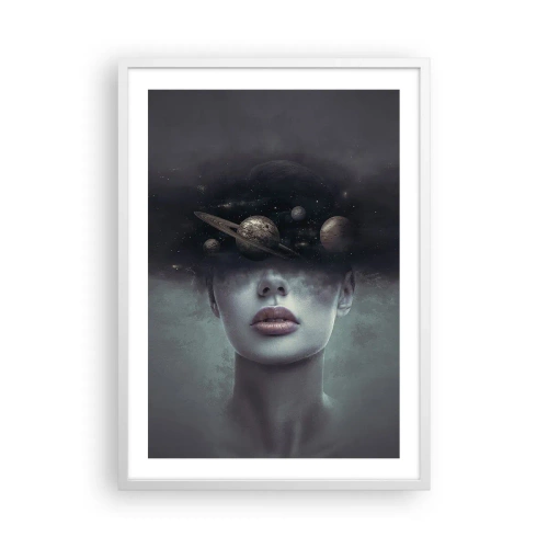 Affiche dans un cadre blanc - Poster - Et les planètes deviennent folles... - 50x70 cm