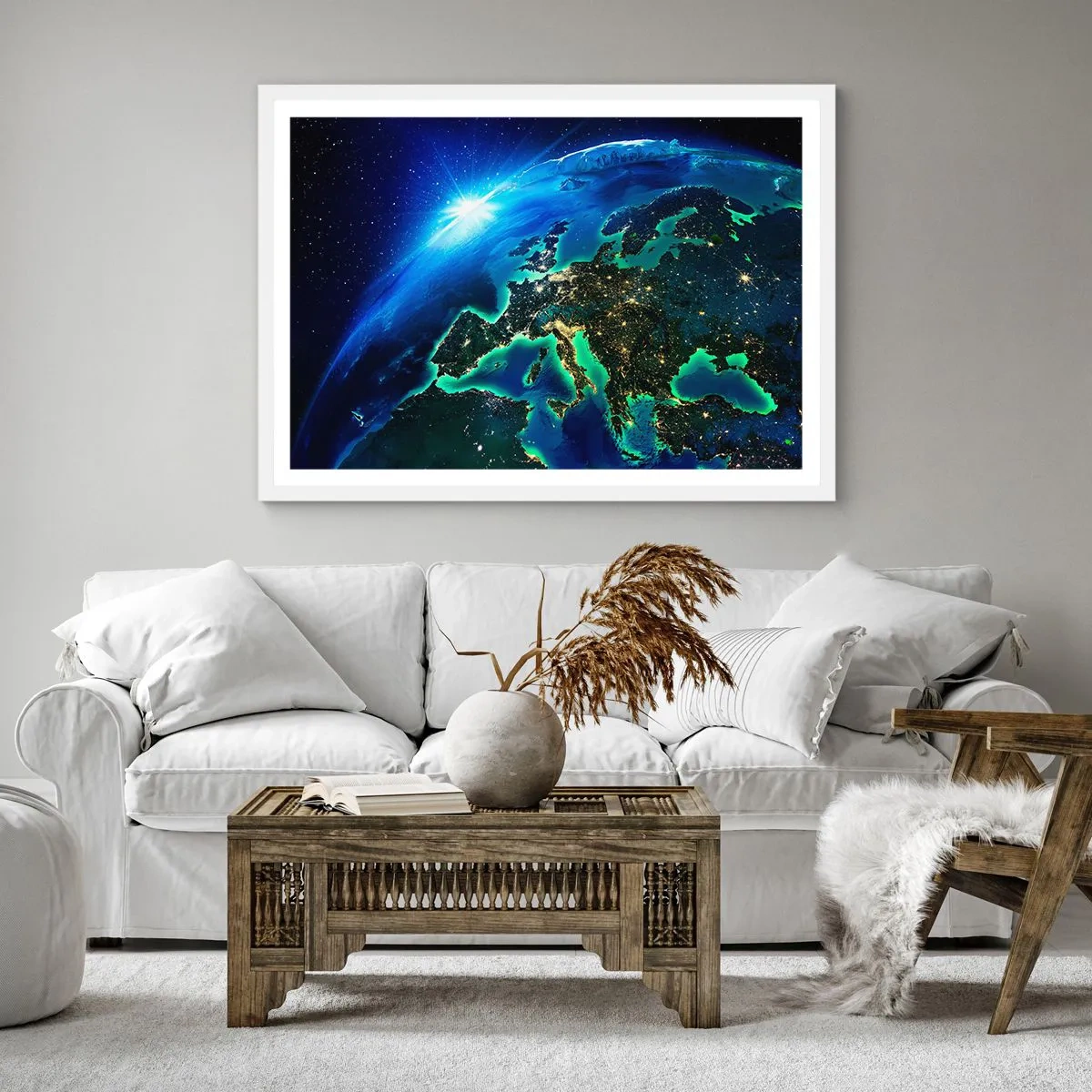 Affiche dans un cadre blanc - Poster - Europe pétillante - 50x50 cm