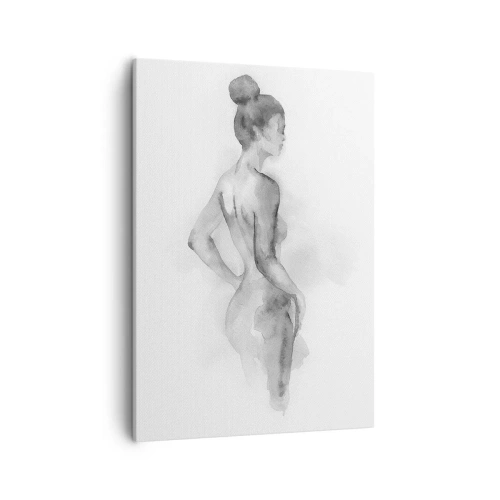 Impression sur toile - Image sur toile - Croquis à l'aquarelle d'une silhouette féminine - 50x70cm - Belle comme une peinture - Décoration murale moderne pour le salon et la chambre ARTTOR