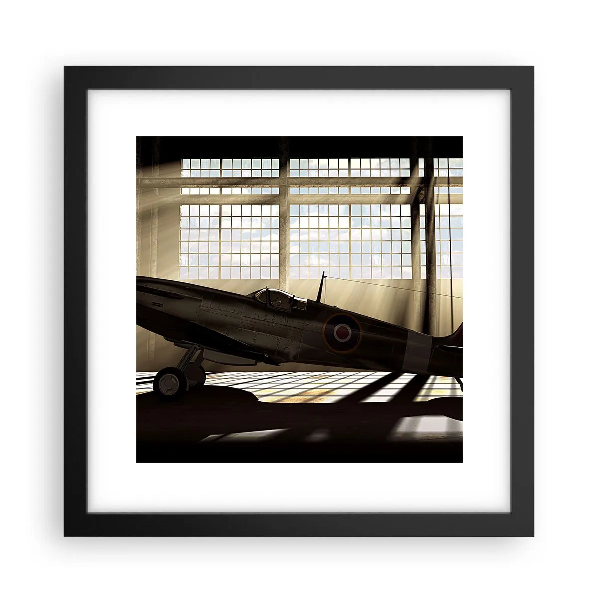 Affiche dans un cadre noir - Poster - Le repos du guerrier - 30x30 cm