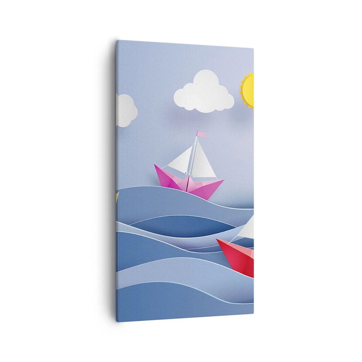 Impression sur toile - Image sur toile - Ah qu'il est agréable de se balancer dans les vagues - 55x100 cm