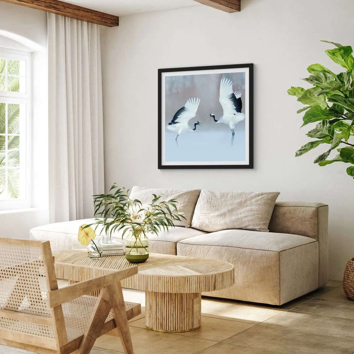 Affiche dans un cadre noir - Poster - Danse dans le brouillard - 60x60 cm