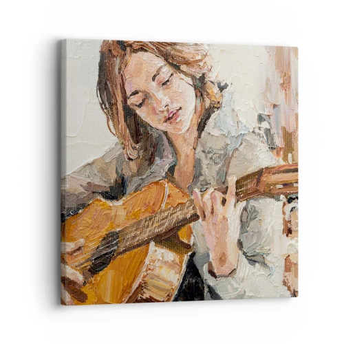 Impression sur toile - Image sur toile - Concerto pour guitare et coeur de fille - 30x30 cm
