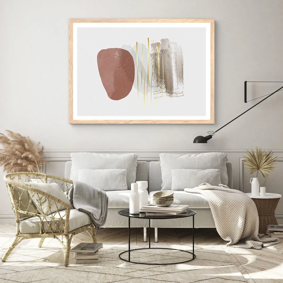 Affiche dans un chêne clair - Poster - Colonnade abstraite - 70x50 cm