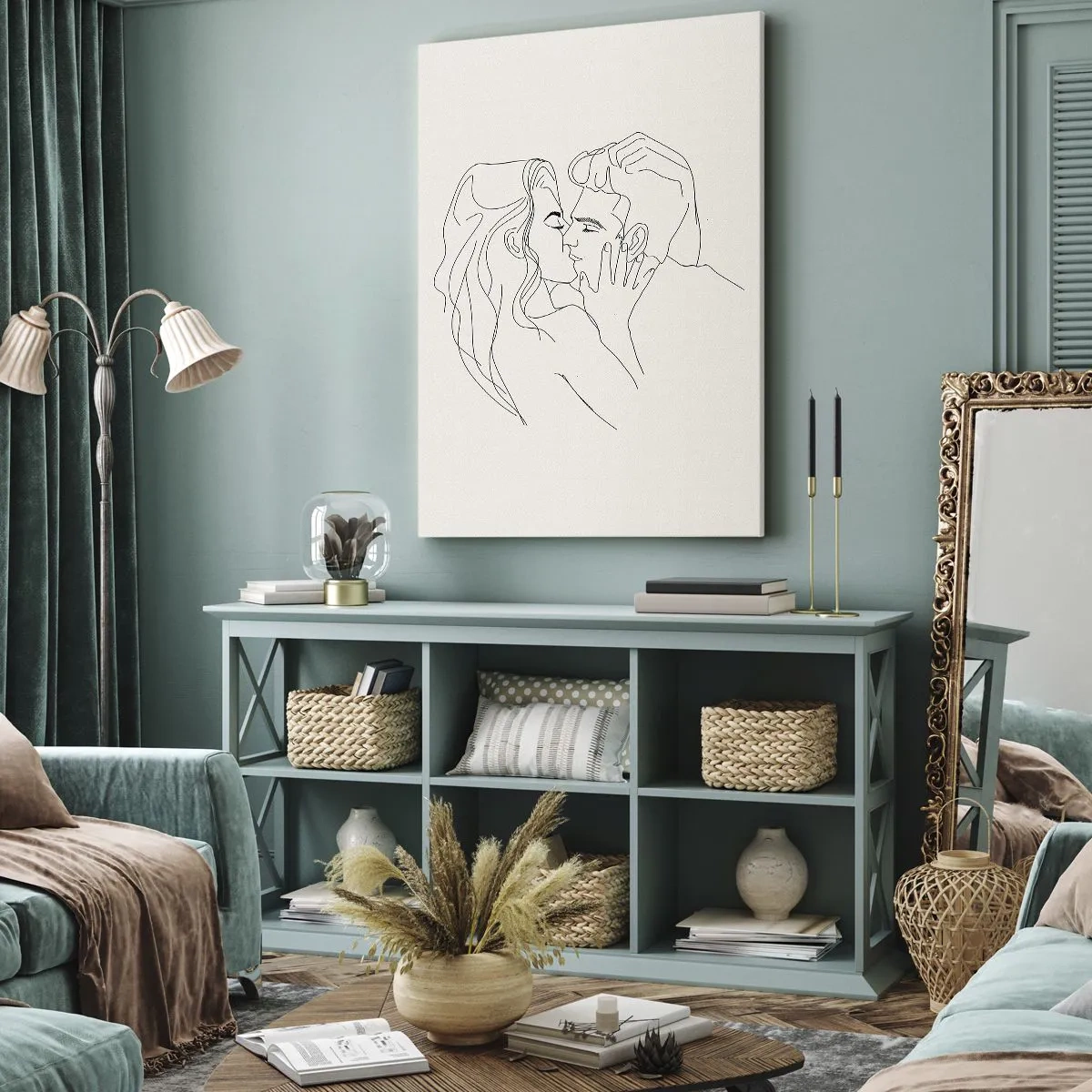 Impression sur toile - Image sur toile - Enlacé de sentiment - 45x80 cm