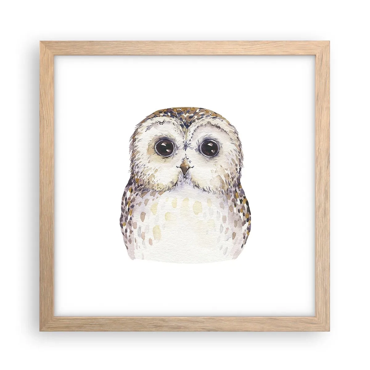 Affiche dans un chêne clair - Poster - Regarde-moi dans les yeux - 30x30 cm