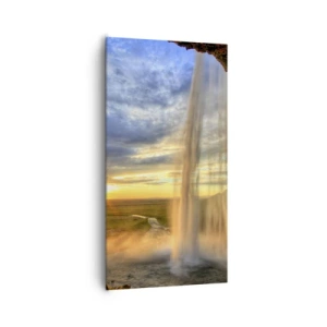 Impression sur toile - Image sur toile - Le monde derrière un voile de gouttes - 65x120 cm