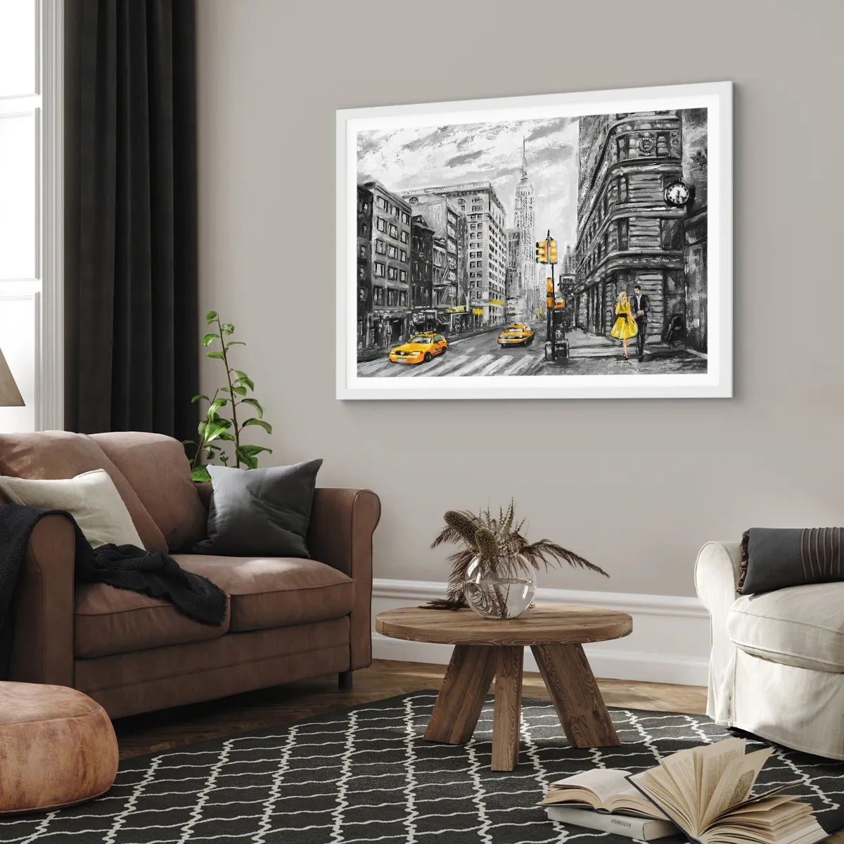 Affiche dans un cadre blanc - Poster - Une histoire new-yorkaise - 40x30 cm