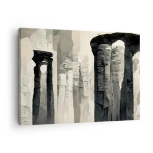 Impression sur toile - Image sur toile - Colonnes historiques dans un cadre monochrome atmosphérique - 70x50cm - La majesté de l'Antiquité - Décoration murale moderne pour le salon et la chambre ARTTOR