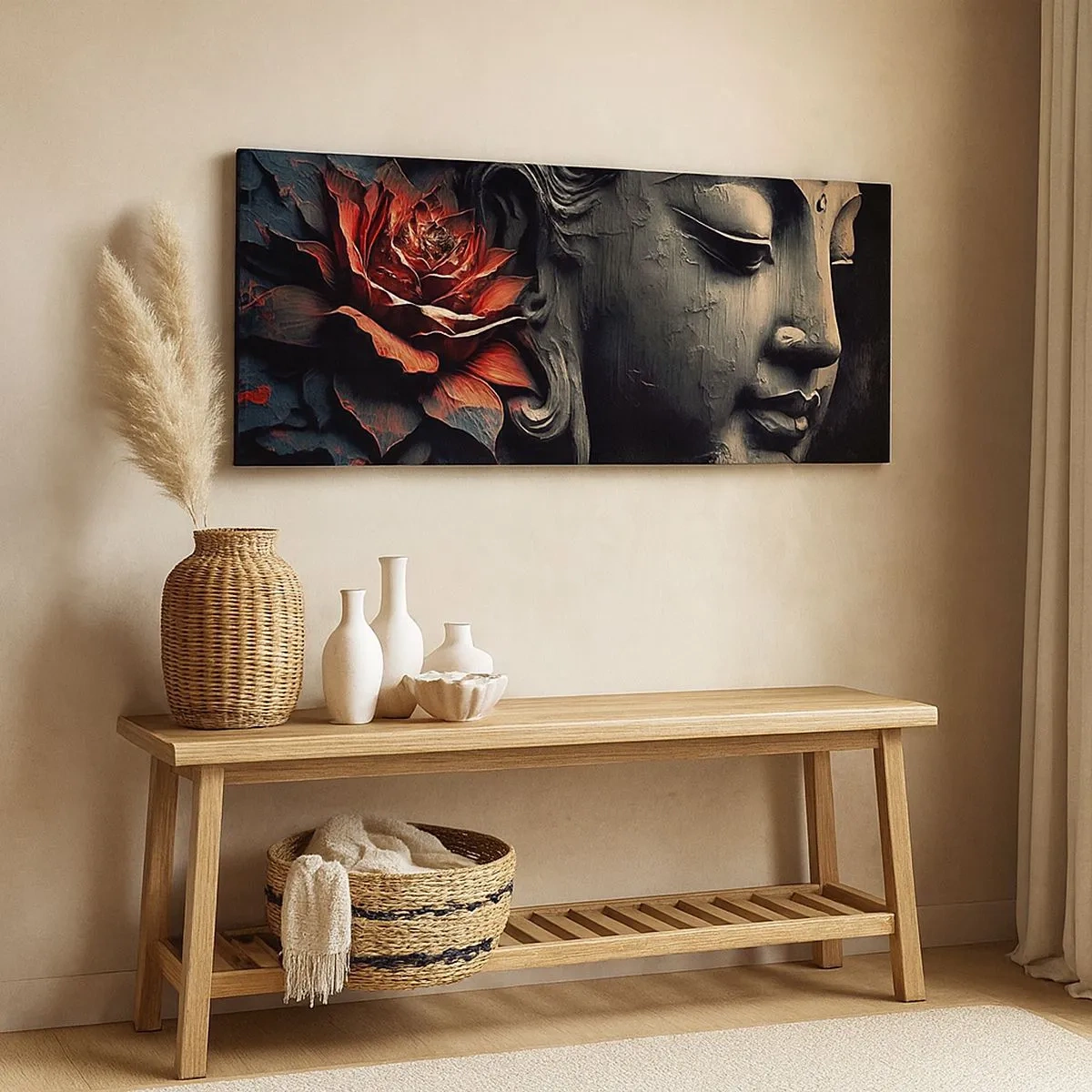 Impression sur toile - Image sur toile - En harmonie avec le monde - 100x40 cm