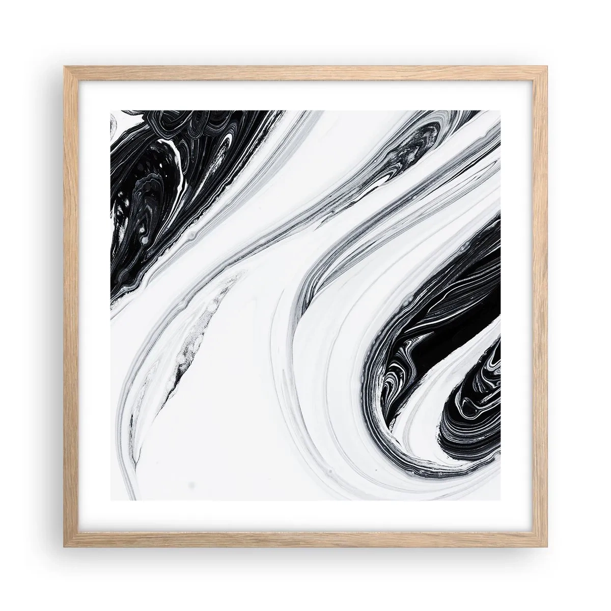 Affiche dans un chêne clair - Poster - Une combinaison d'opposés - 50x50 cm