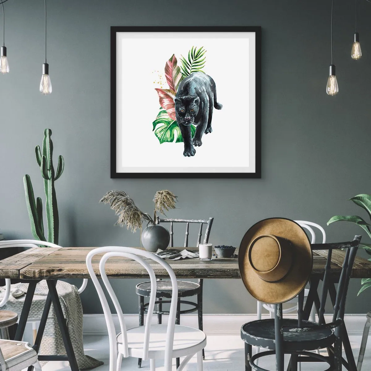 Affiche dans un cadre noir - Poster - Sauvagerie du coeur - 40x40 cm